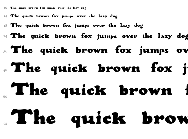 Wood Stevens Bold font waterfall